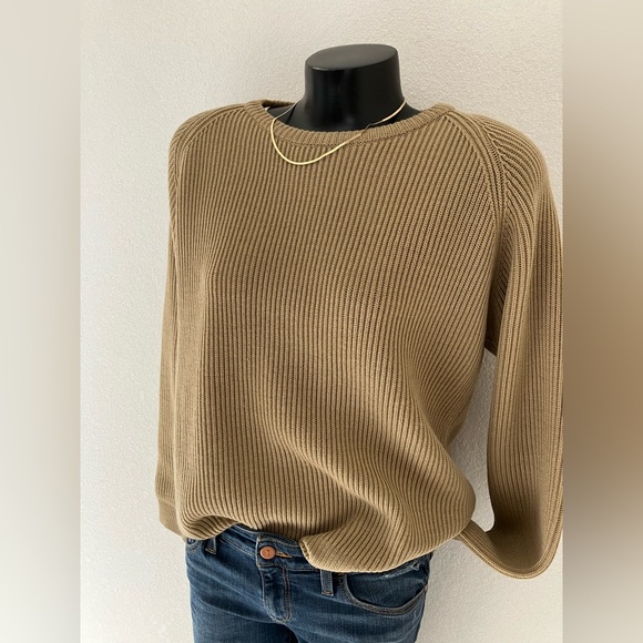 Claybrooke vintage TAN shaker CREWNECK sweater size: LARGE - Picture 2 of 3